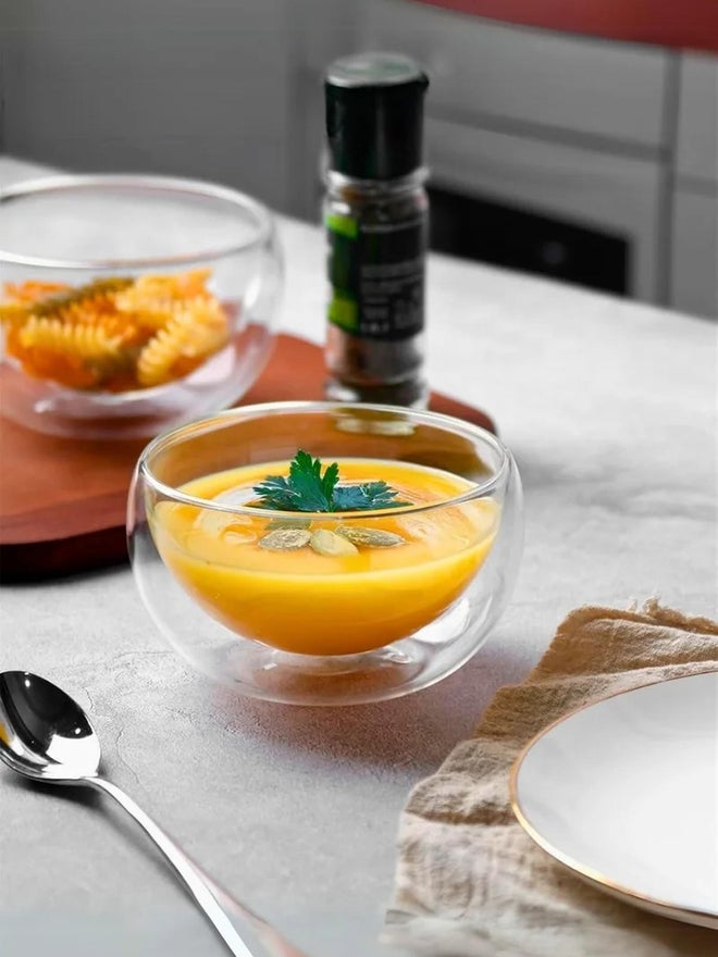 1CHASE Set of 4 -Double Wall Glass Dip Bowl 100ml - Image 3